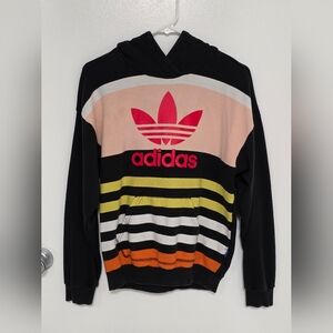 Adidas Women's Trefoil Pullover Hoodie Long Sleeve Multicolor Vintage Size 2XS